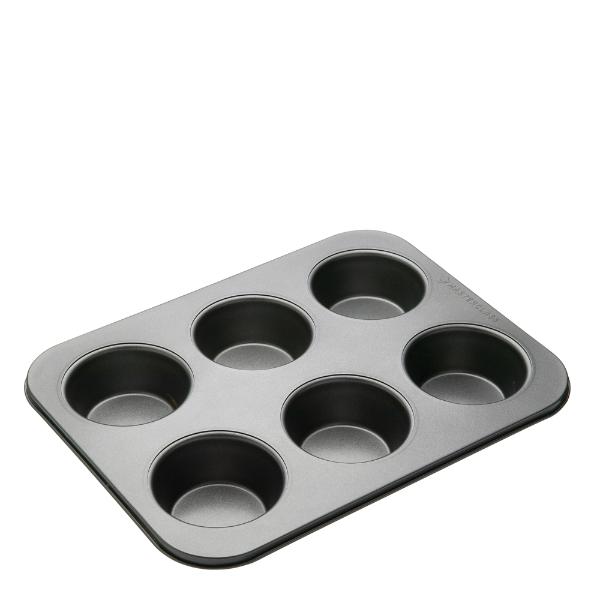 Muffinsform for 6 store muffins 35x26 cm grå