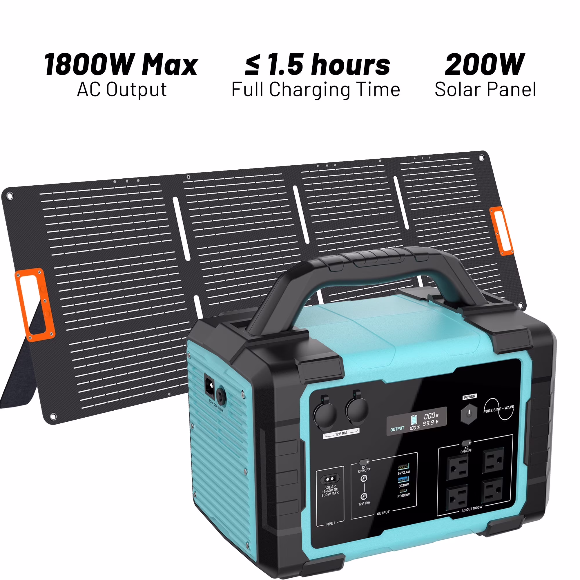1000W Portable Power Station 1024Wh Solar Generator with AC Outlet for Home Use,Camping,Emergencies(1000 W) - Image 8