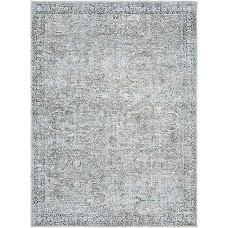 Better Homes & Gardens Persian Blooms Washable Non-Skid Area Rug, Brown, 5'3 inch x 7'