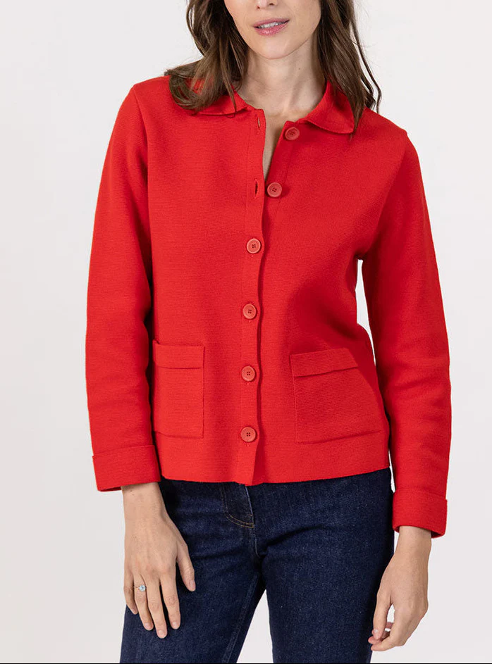 Veste femme en coton rouge