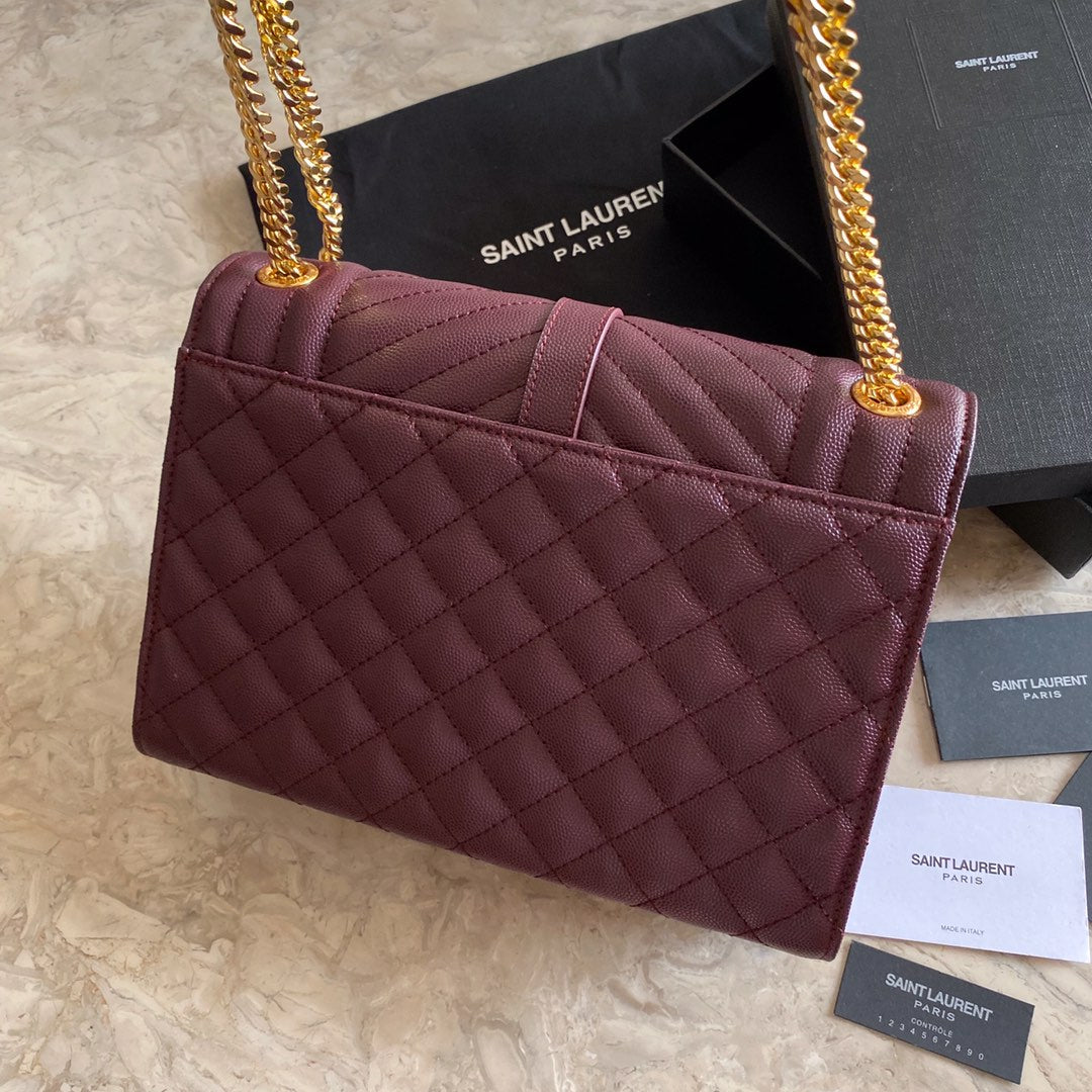 Y  Envelope Medium Bag In Mix Matelasse Grain  De Poudre Embossed Leather