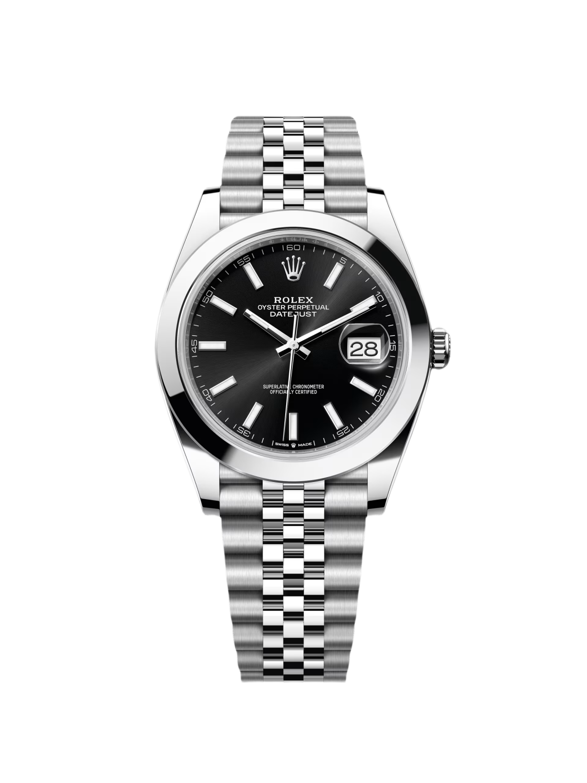 【Super Clone】RLX Datejust 41mm 126300 Black Index Oyster 41mm Stainless Steel Watch