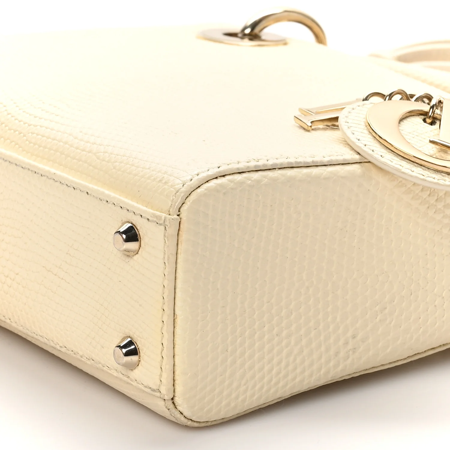Lizard Mini Lady Dior White