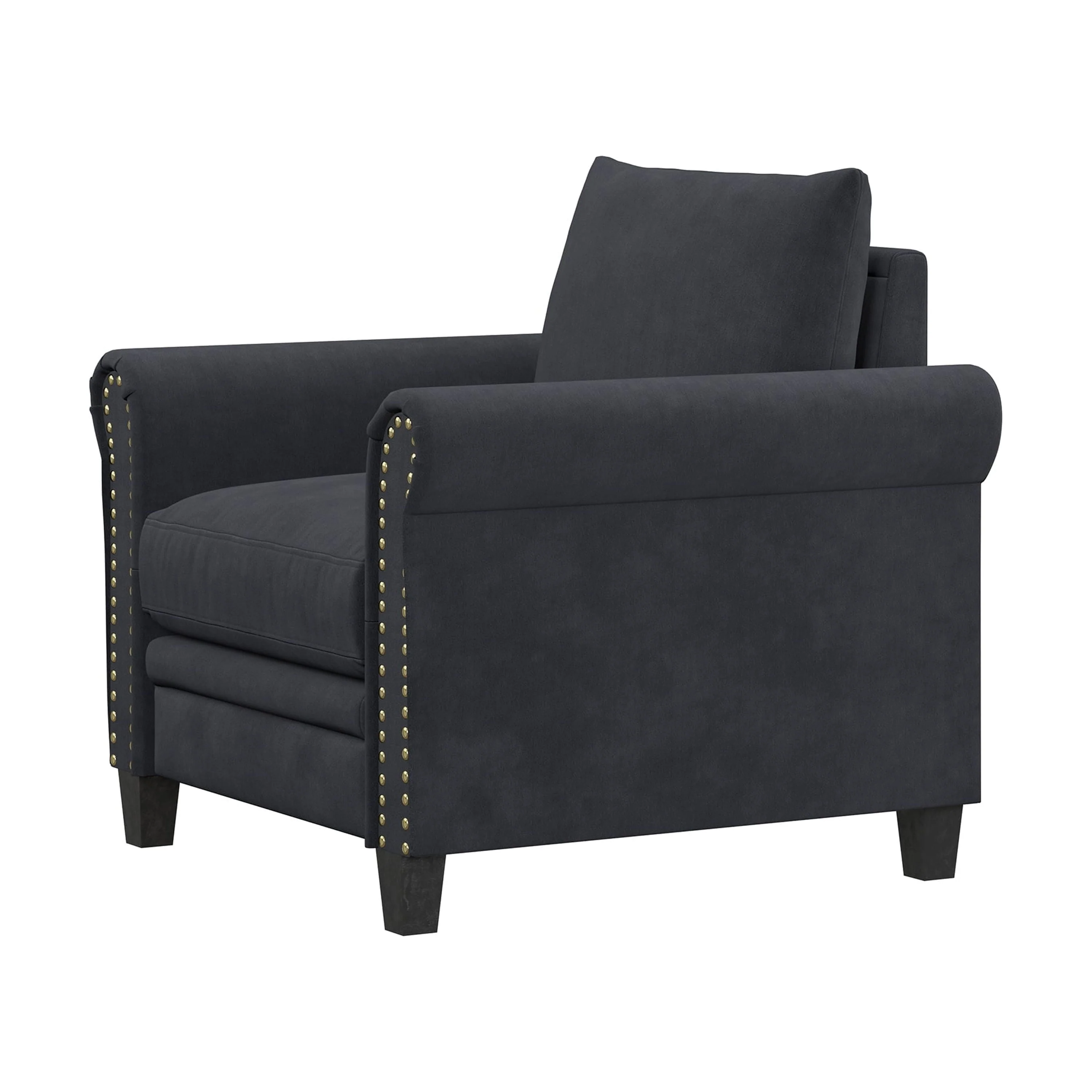 Lifestyle Solutions Fallon Armchair with Nail Head Trim, Gray Fabric