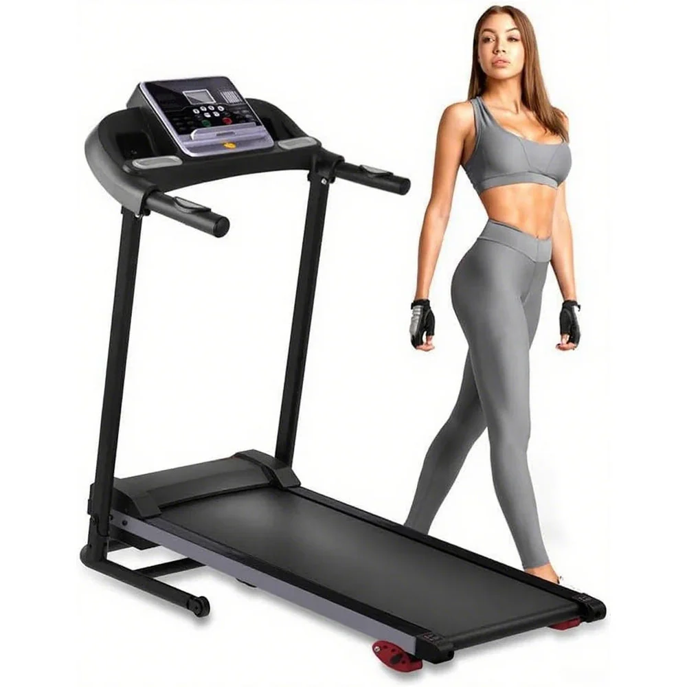 Folding Treadmill - Foldable Home Fitness Equipment with Lcd for Walking & Running - Cardio Exercise Machine - Preset and Adjustable…