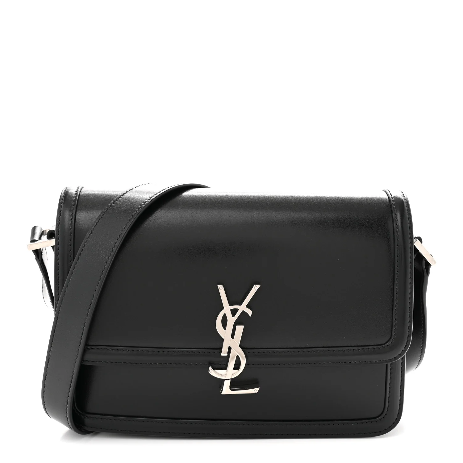 Box Calfskin Monogram Medium Solferino Satchel Black