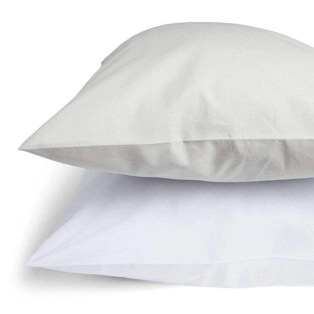 Taie d'oreiller 50x70cm polycoton finition droite gris