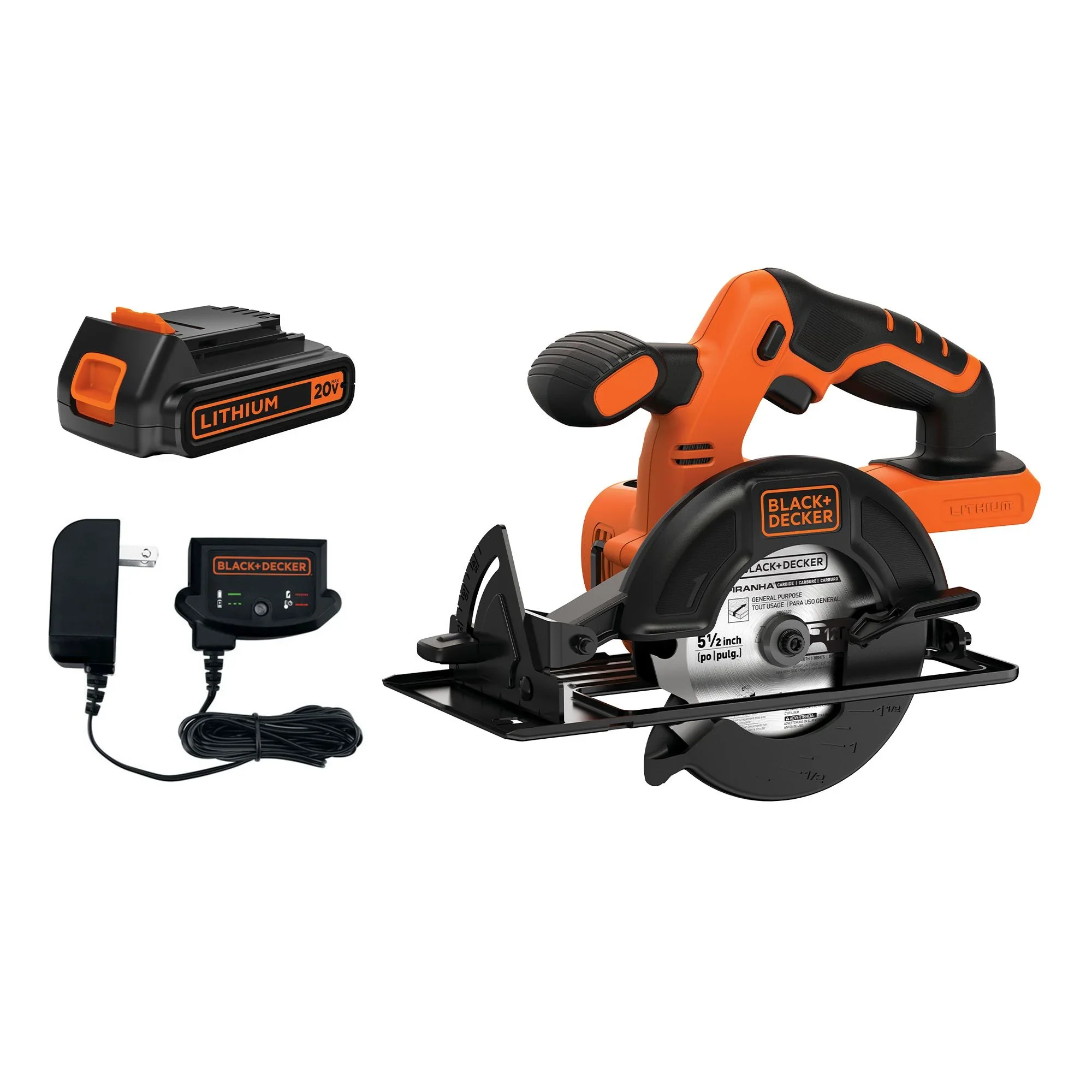 BLACK+DECKER 20V MAX* POWERCONNECT 5-1/2 in. Cordless Circular Saw, Tool Only, (BDCCS20B)