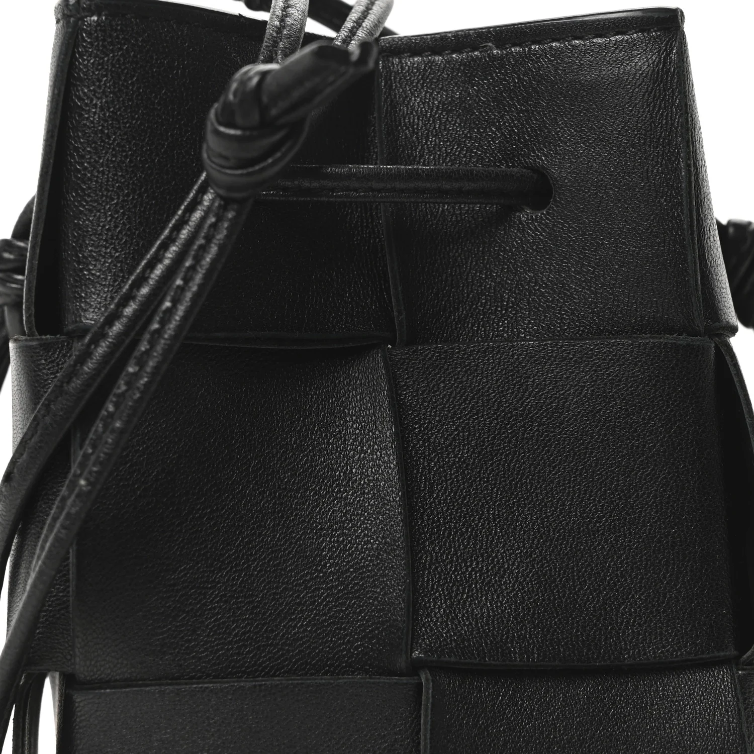 Nappa Maxi Intrecciato Mini Cassette Bucket Bag Black