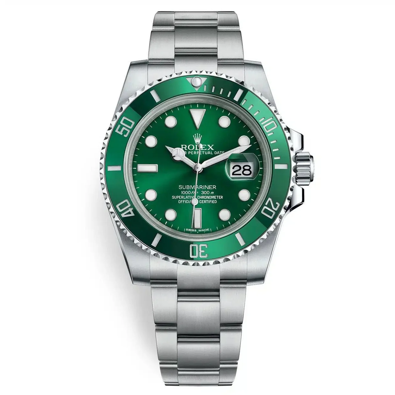 [Super Clone]Rolex Submariner Hulk 40mm Swiss Replica Watch|  116610LV Green Dial