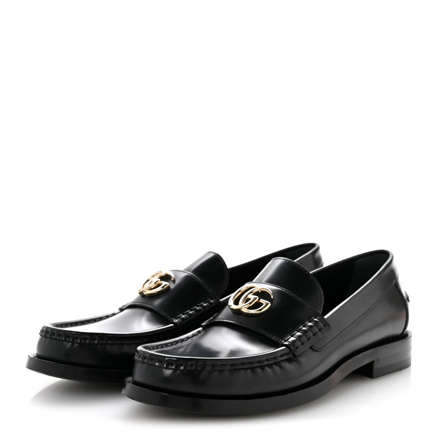 Calfskin Millennial Ribot Womens GG Loafers 38.5 Black