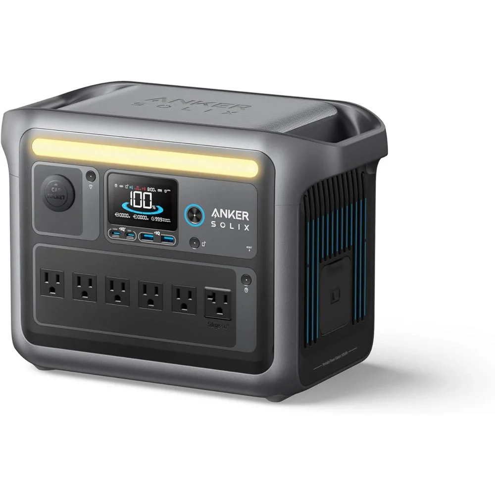 SOLIX C1000 Portable Power Station with 200W Solar Panel, 1800W Solar Generator, 1056wh LFP (LiFePO4) Battery, 6 AC Outlets, Up to 2400W for Home, Power Outages, and Outdoor Camping