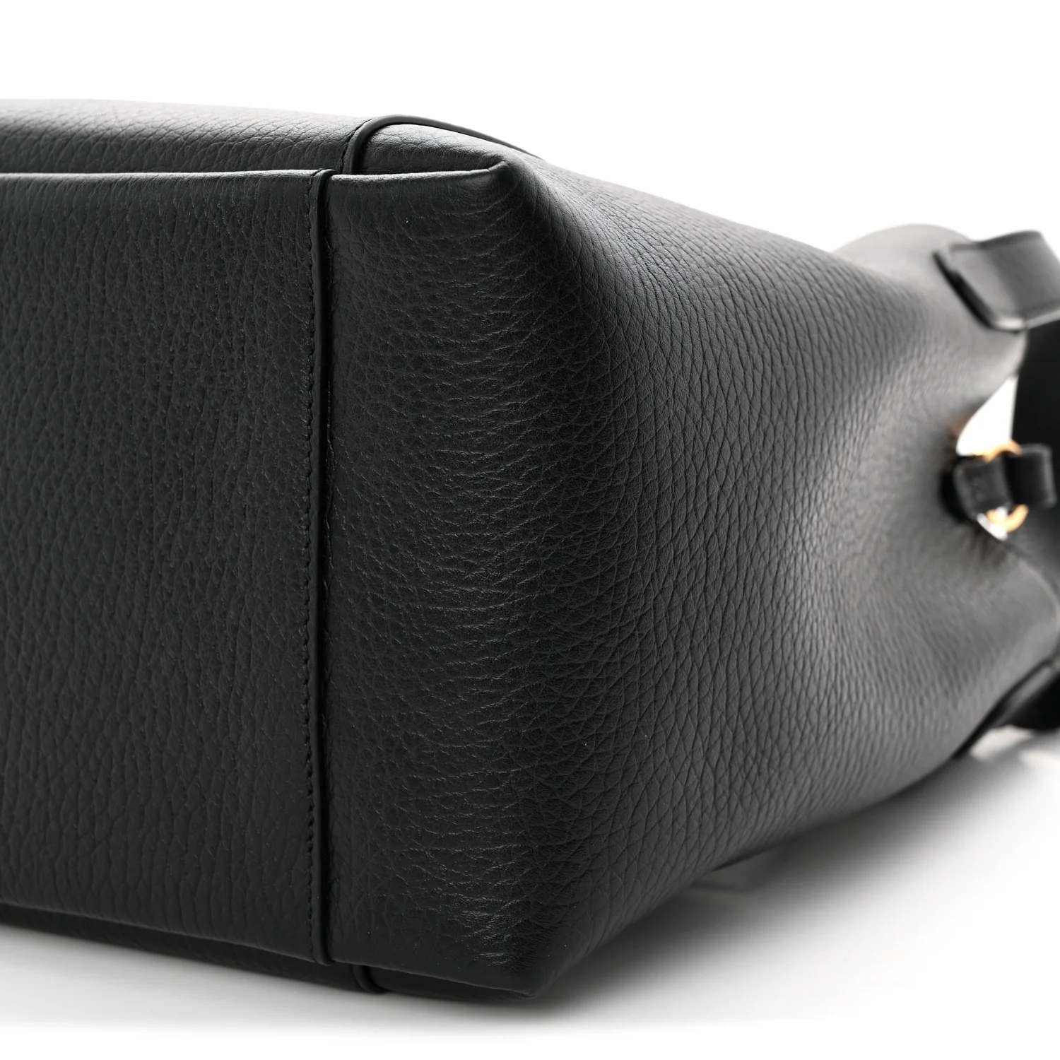 Calfskin Medium Signature Bucket Bag Black
