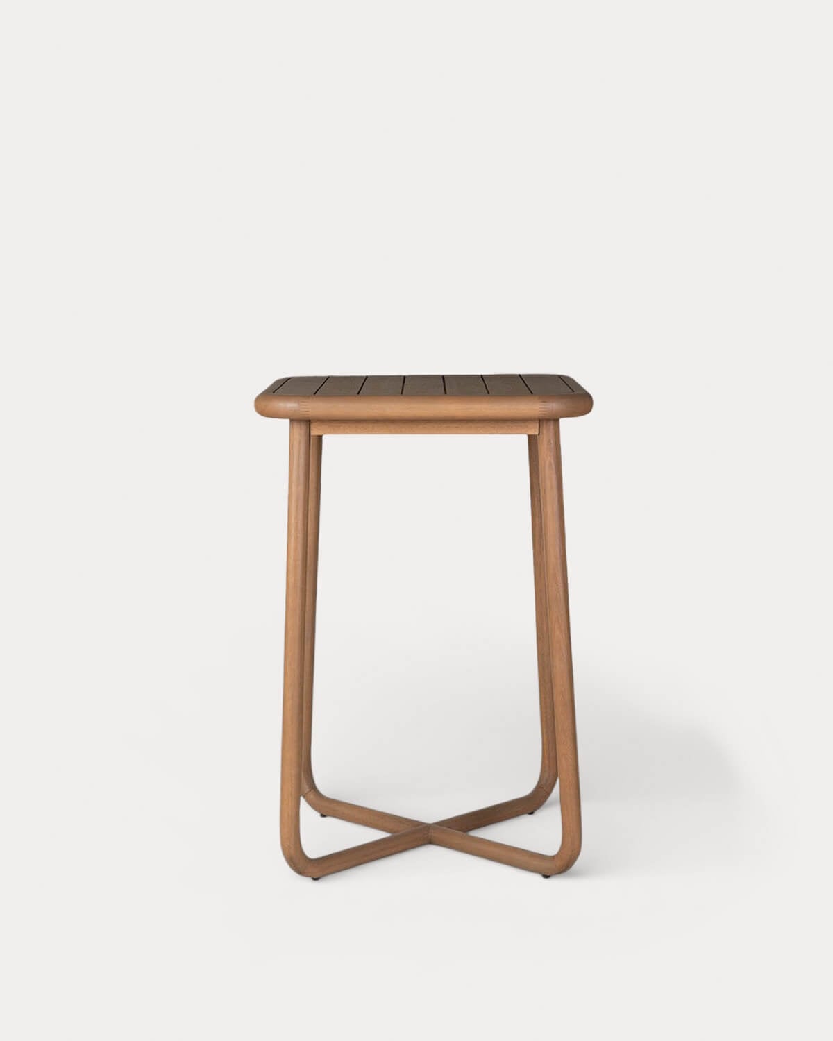 Edvard - Mesa Alta Cuadrada de Madera de Eucalipto (70x70 cm) Edvard