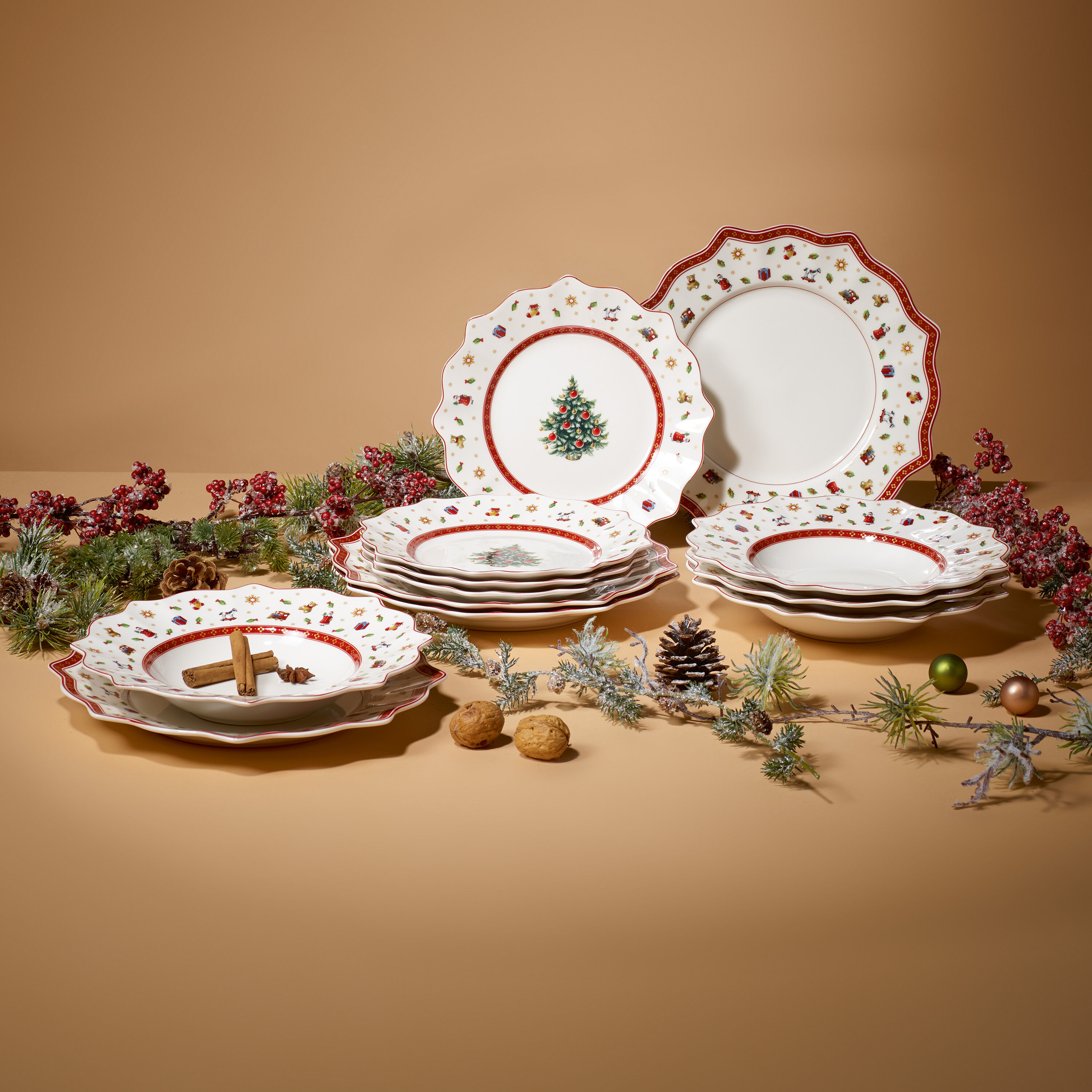Toy's Delight Dinnerware set - Red, Premium Porcelain