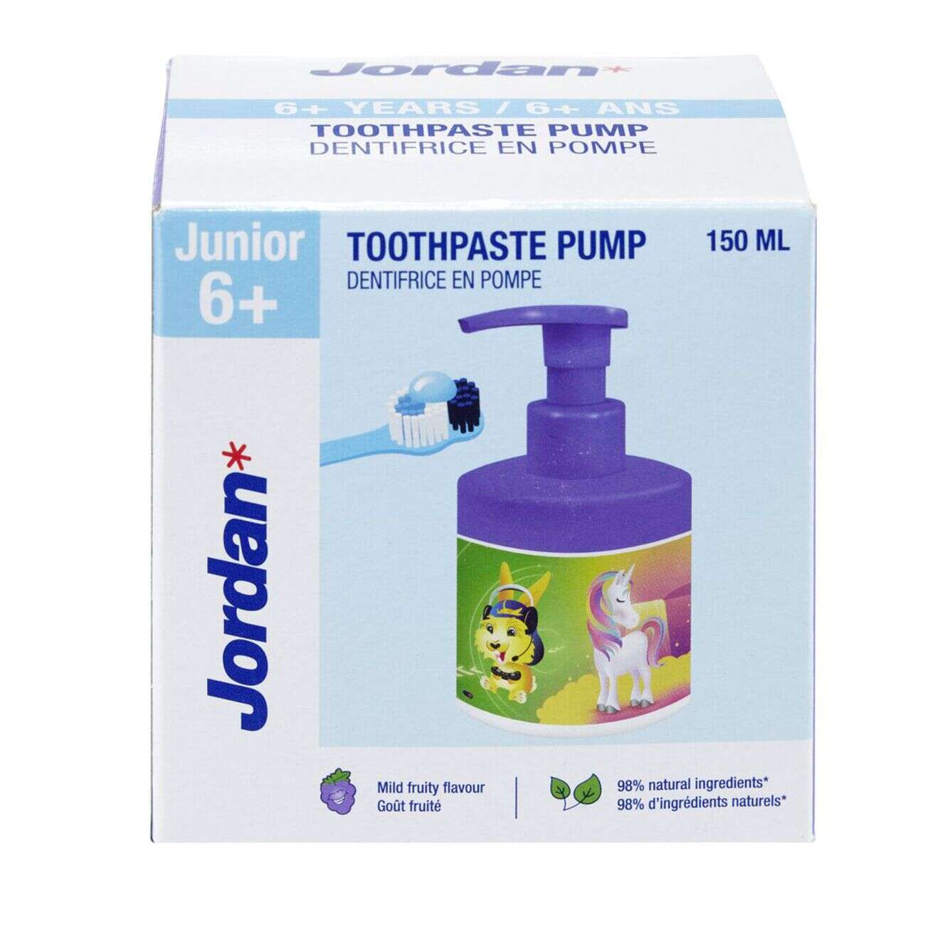 Dentifrice enfant 6+ flacon pompe Jordan goût fruité 150ml