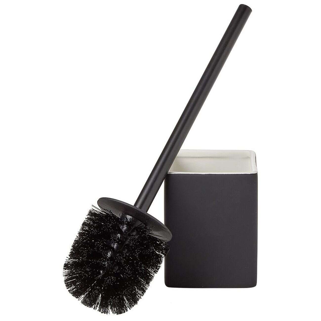 Brosse WC socle carré grès noir 9,2x9,2xH36cm