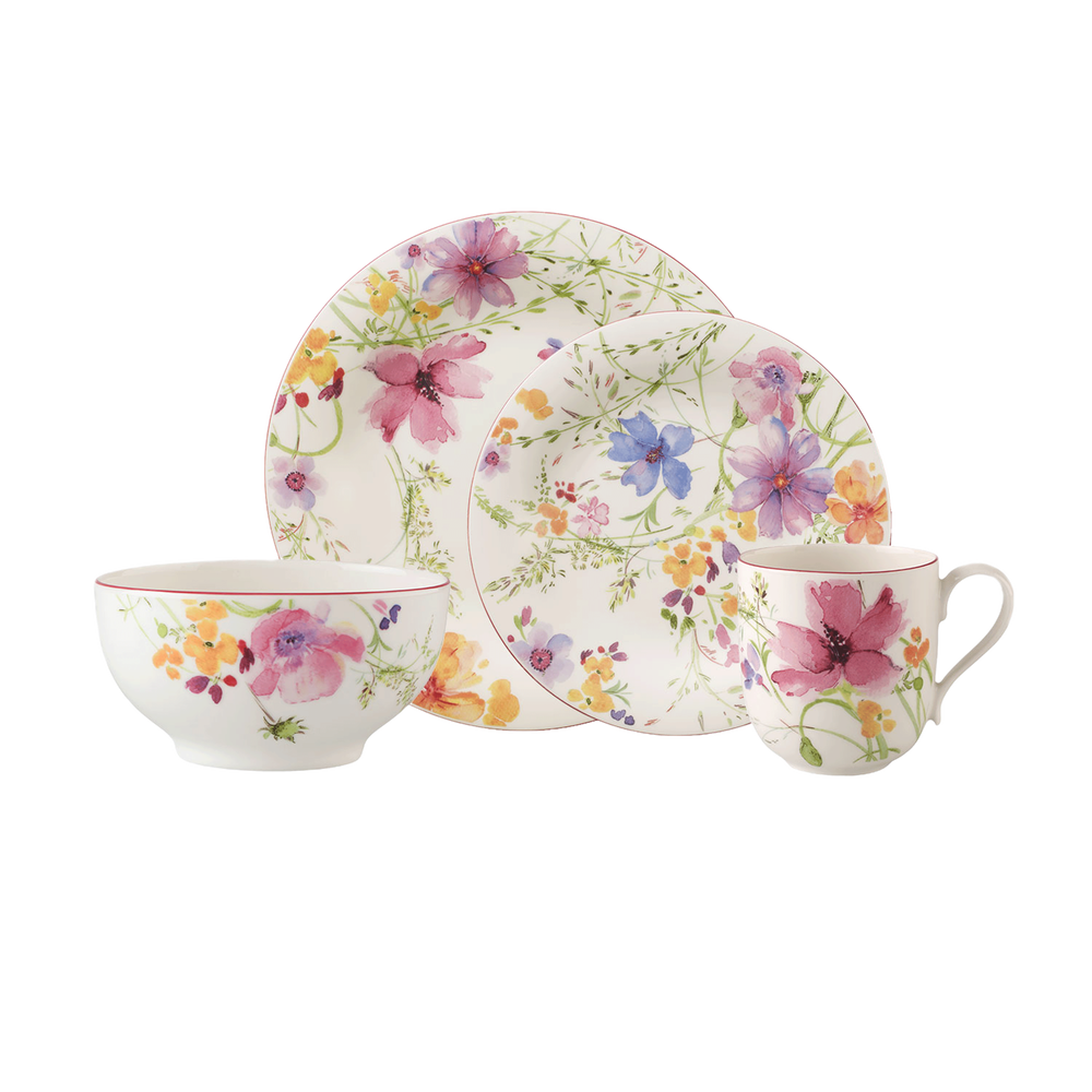 Mariefleur Dinnerware set - Multi-colored, Premium Porcelain