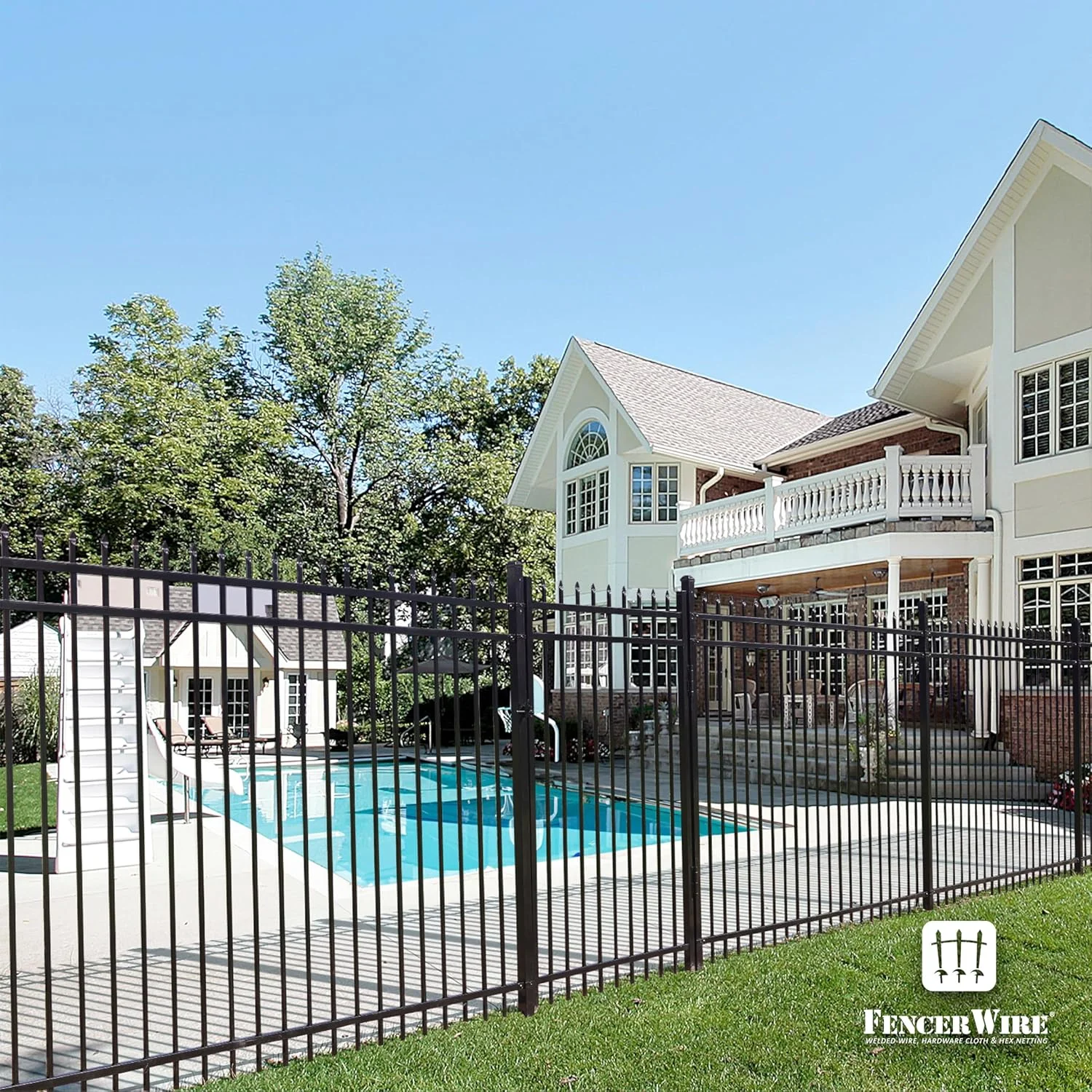 Heavy Duty Pinnacle Fence Gate, 6FT Height x 4FT Width Outdoor Fence Gate, Outdoor Anti-Rust Metal Steel Gate for Fencing Barrier, Decorative Garden Gate for Residential, Yard, Pool,Patio(Gate/1) - Image 5
