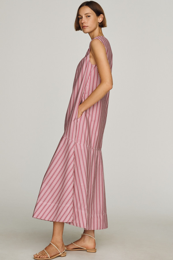 Sleeveless Cotton Poplin Maxi Dress