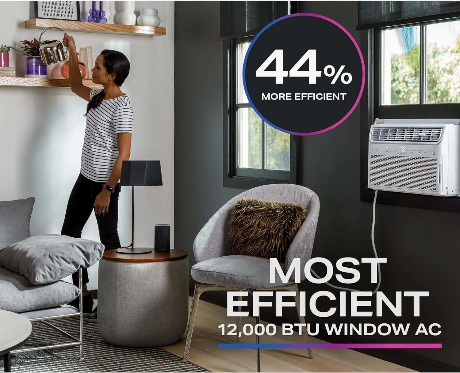 GE 12, 000 BTU 110V Smart Window - Mounted Air Conditioner with Wi - Fi