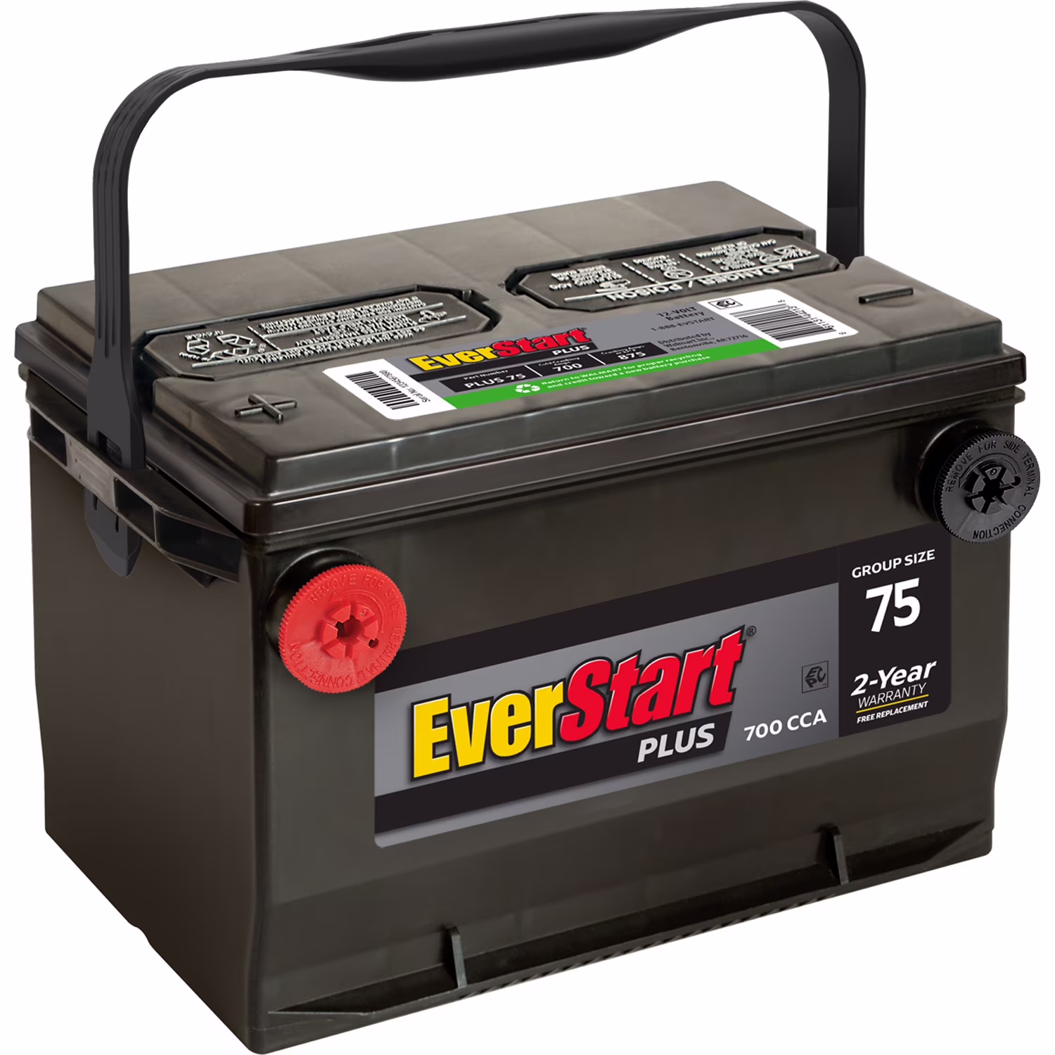 Plus Lead Acid Automotive Battery, Group Size 75 12 Volt, 700 CCA