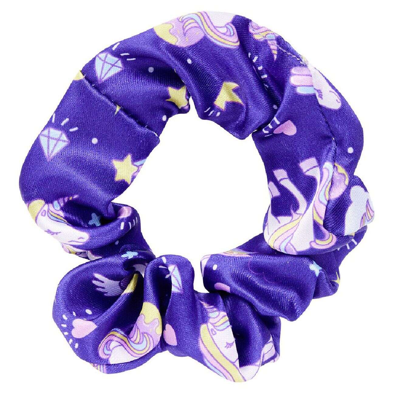 Chouchou scrunchie imprimé licorne et panda x2