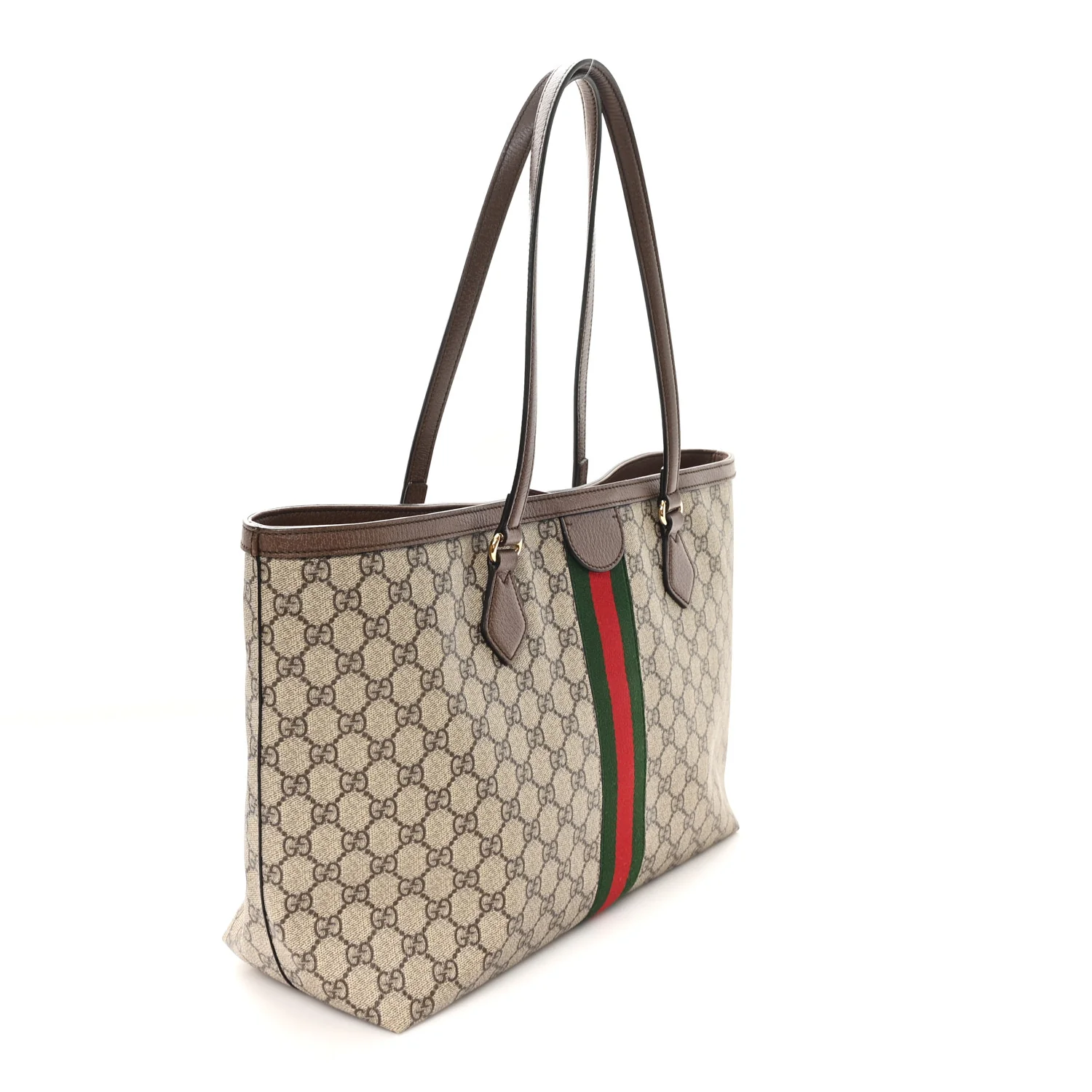 GG Supreme Monogram Medium Ophidia Shopping Tote  Brown