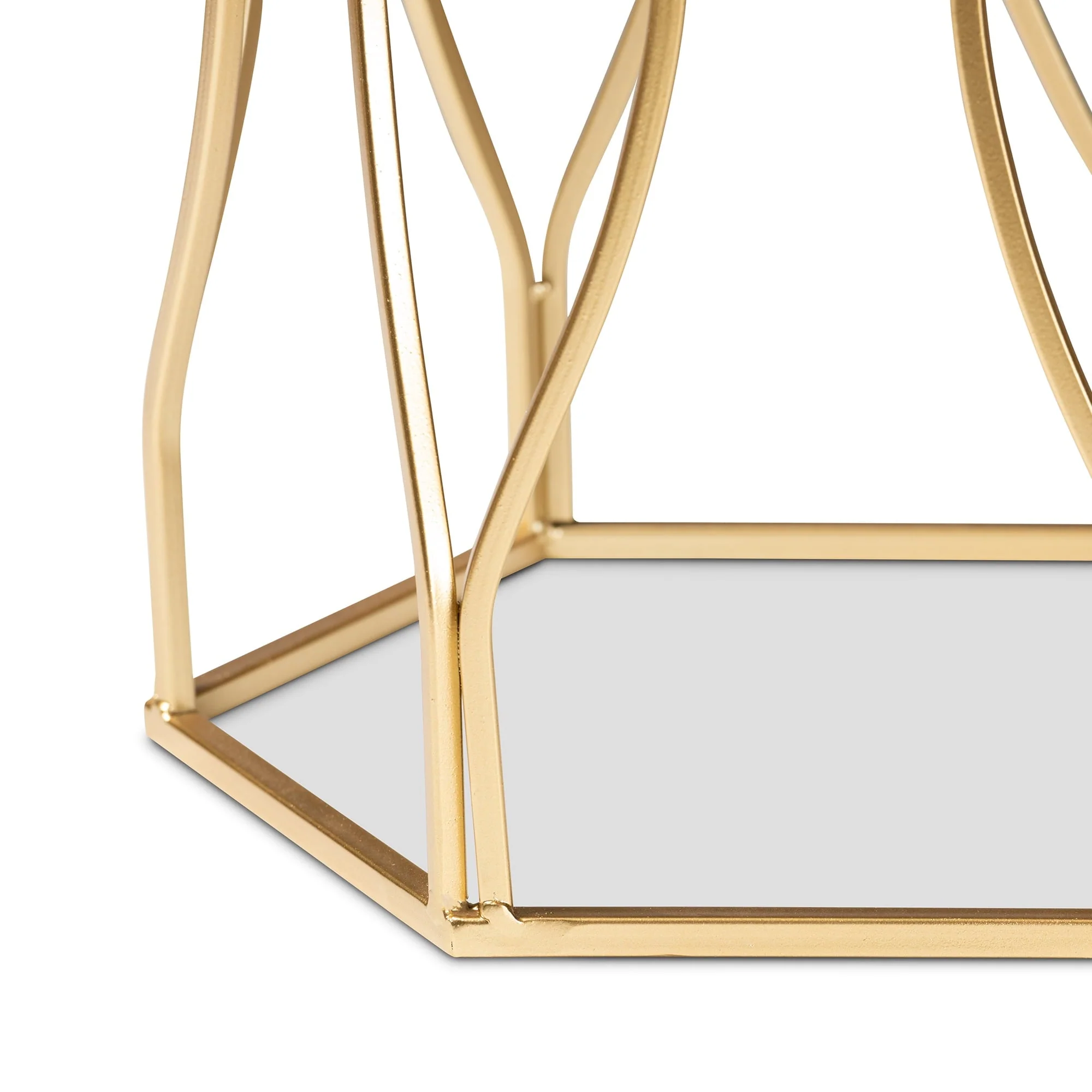 Baxton Studio Kalena Modern and Contemporary Gold Metal End Table with Marble Tabletop Image 4