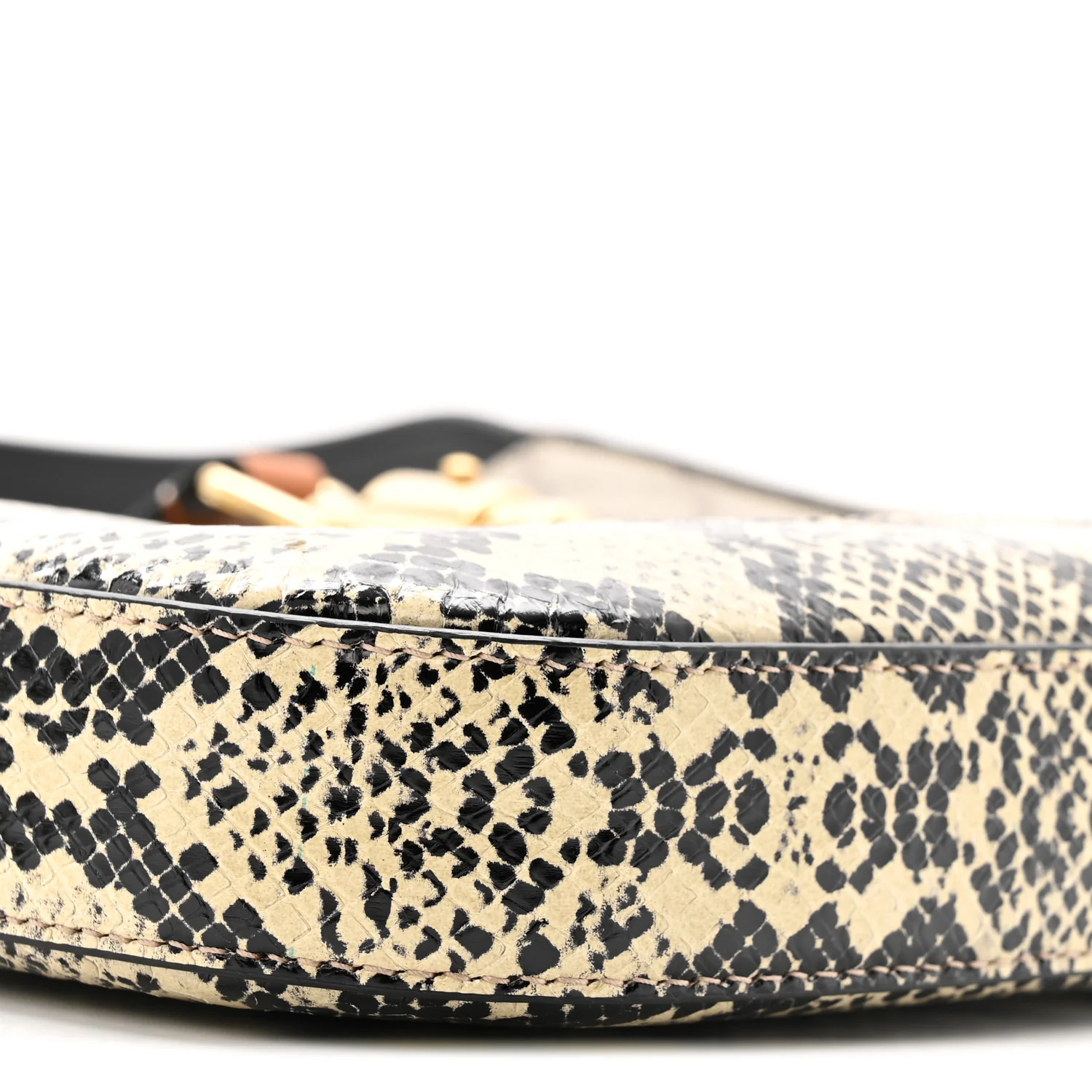 GG Supreme Monogram Snakeskin Small Jackie 1961 Hobo Beige Ebony