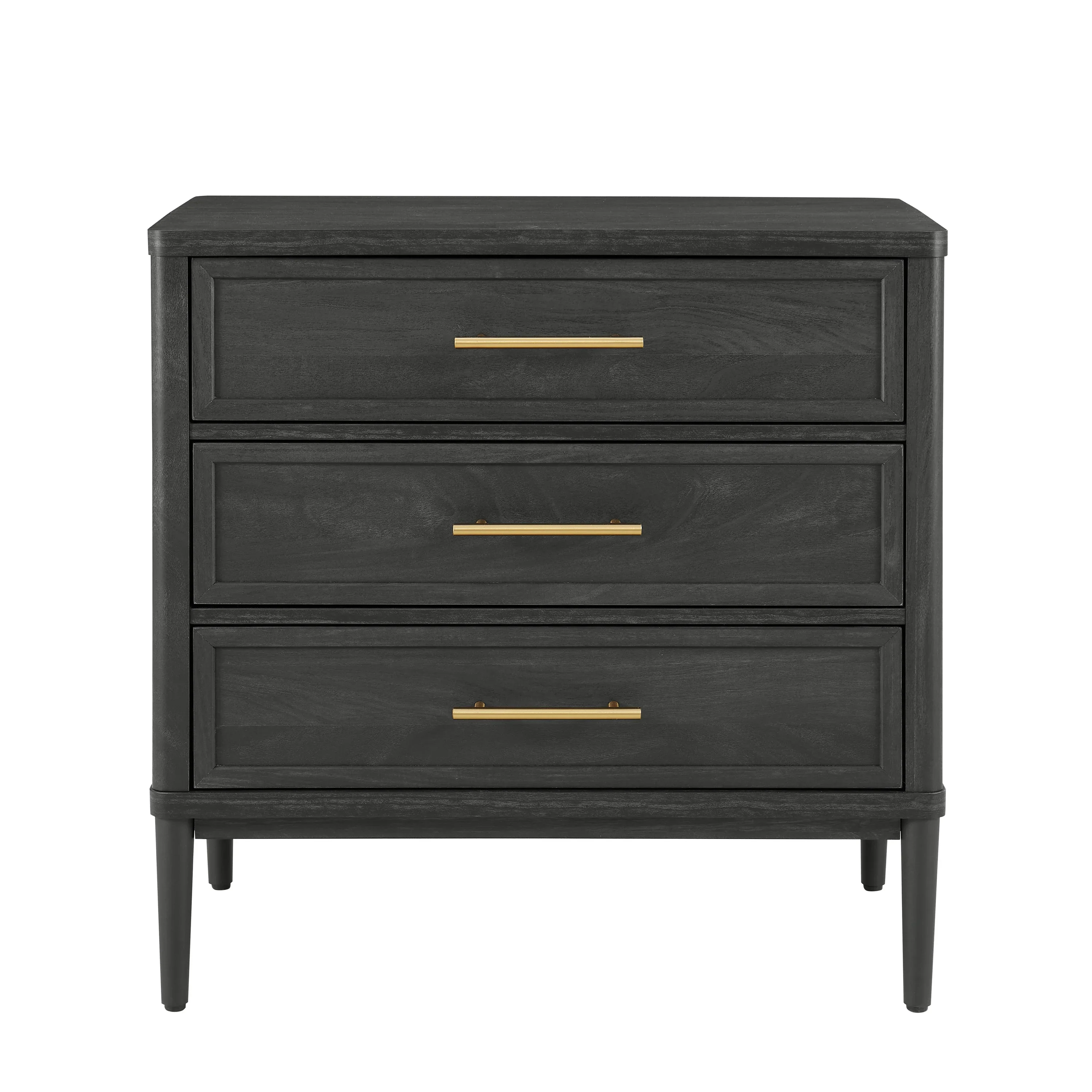 Better Homes & Gardens Oaklee 3 Drawer Nightstand with USB, Charcoal Finish