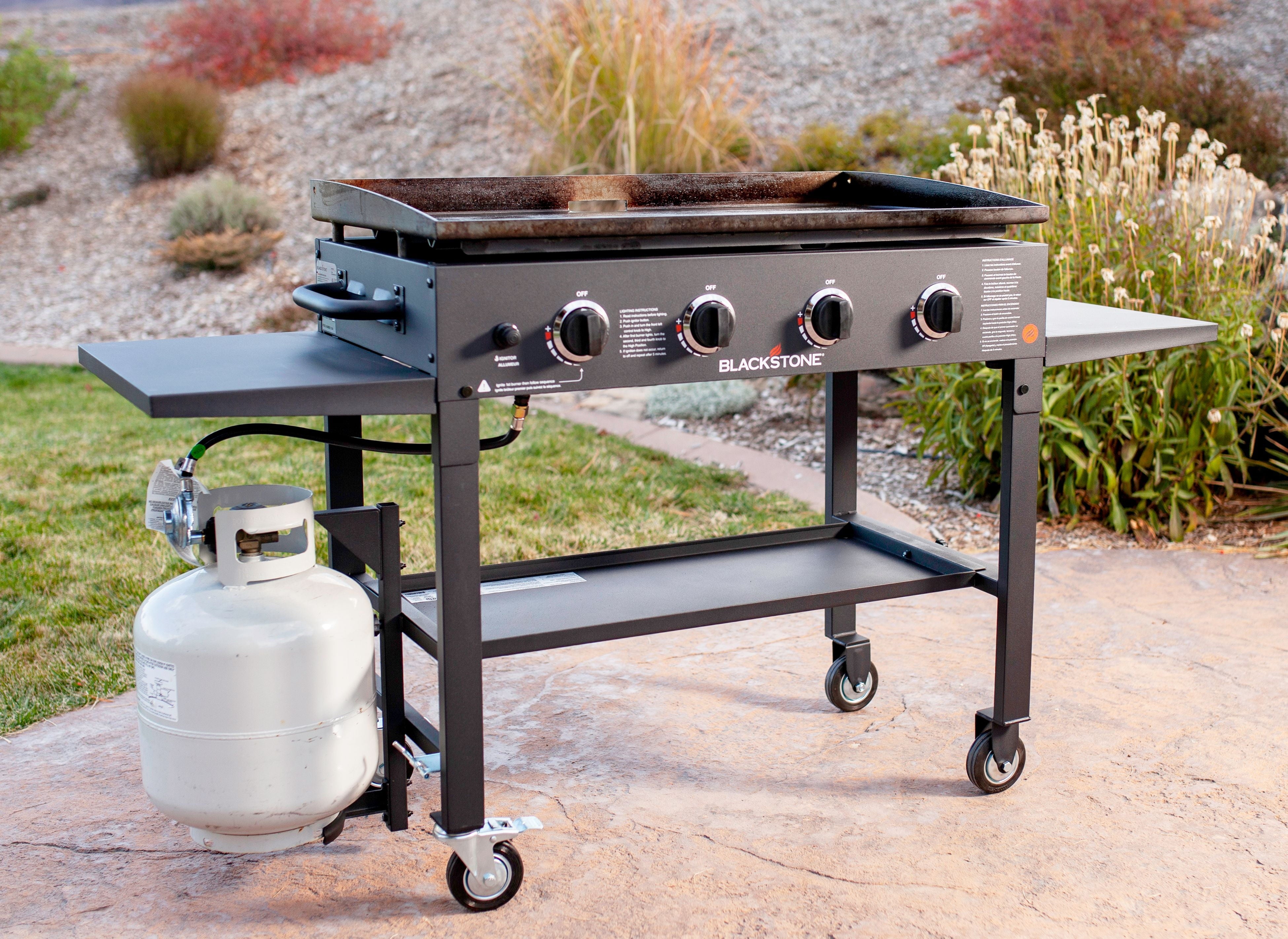 4-Burner 36 Griddle Cooking Station w/ Rear Grease Management