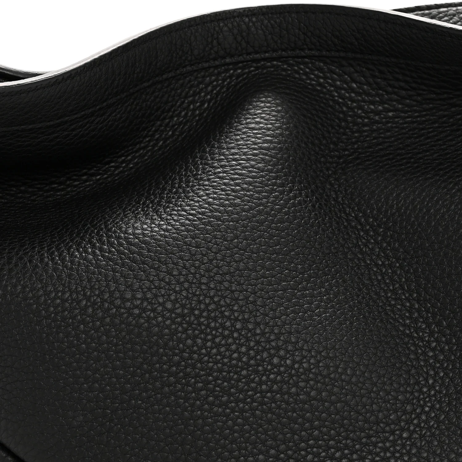 Grained Calfskin Large Slouchy Banana Bag Black