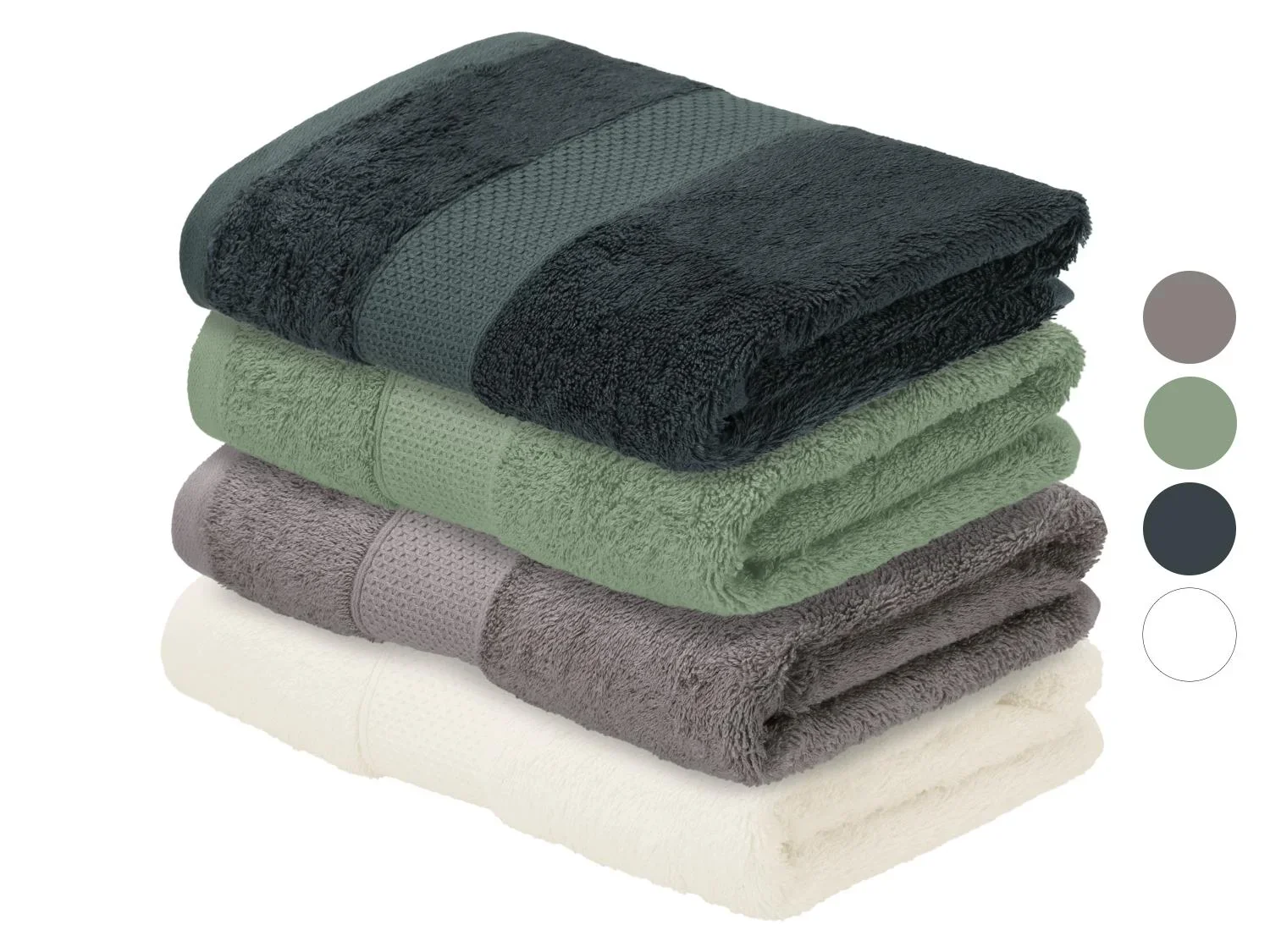 LIVARNO Lot de 2 serviettes de toilette Premium, 50 x 100 cm