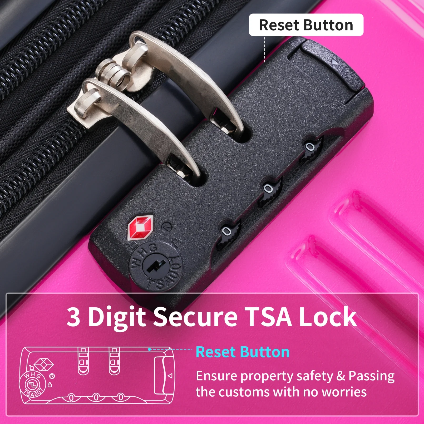3 Piece Luggage Sets, Hard Shell Suitcase 20/24/28 Inches with TSA Lock and Spinner Wheels, Expandable Lightweight Travel Luggage for Men Women, Multicolor purple(Multicolor purple) - Image 7