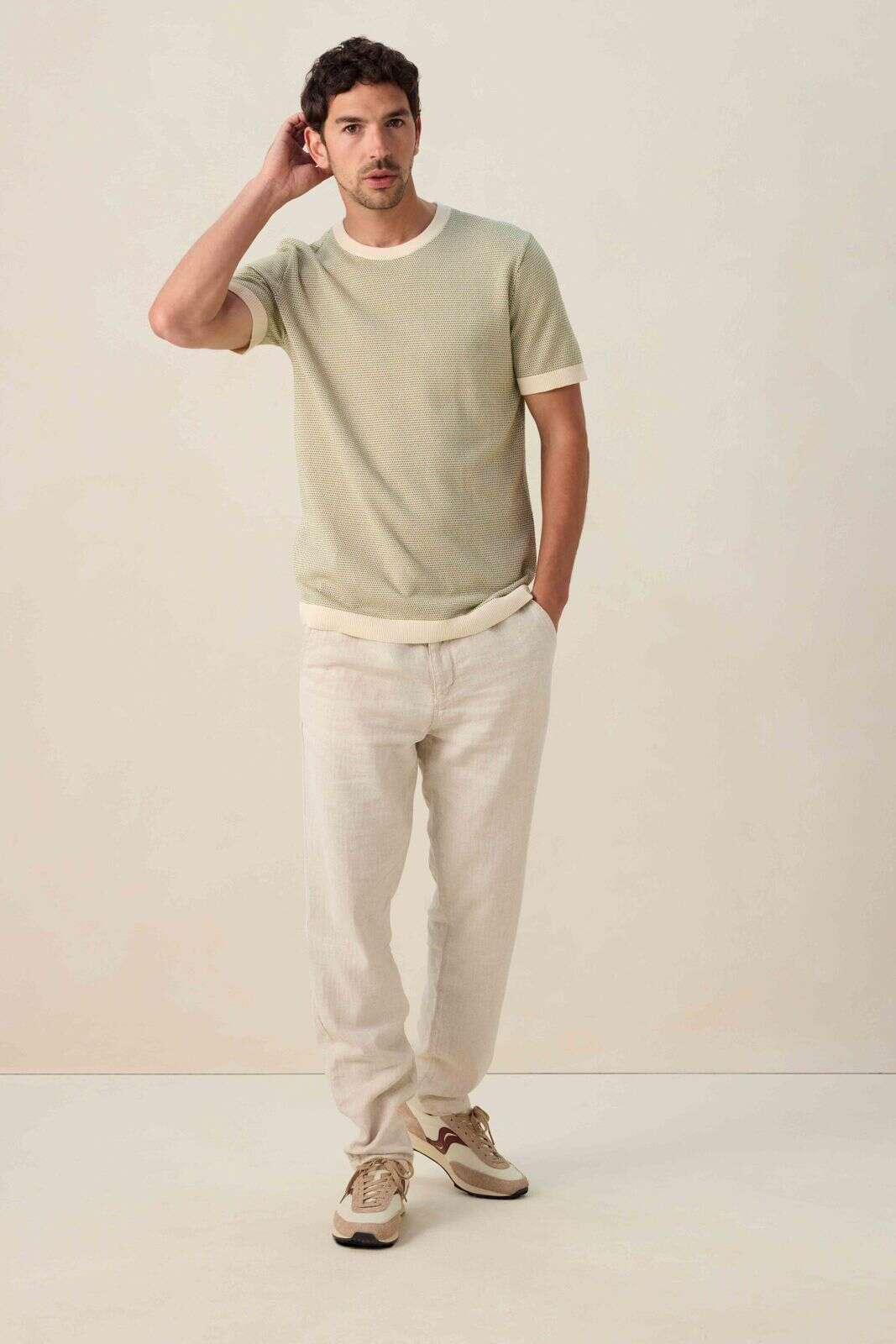 Groen gebreid T-shirt