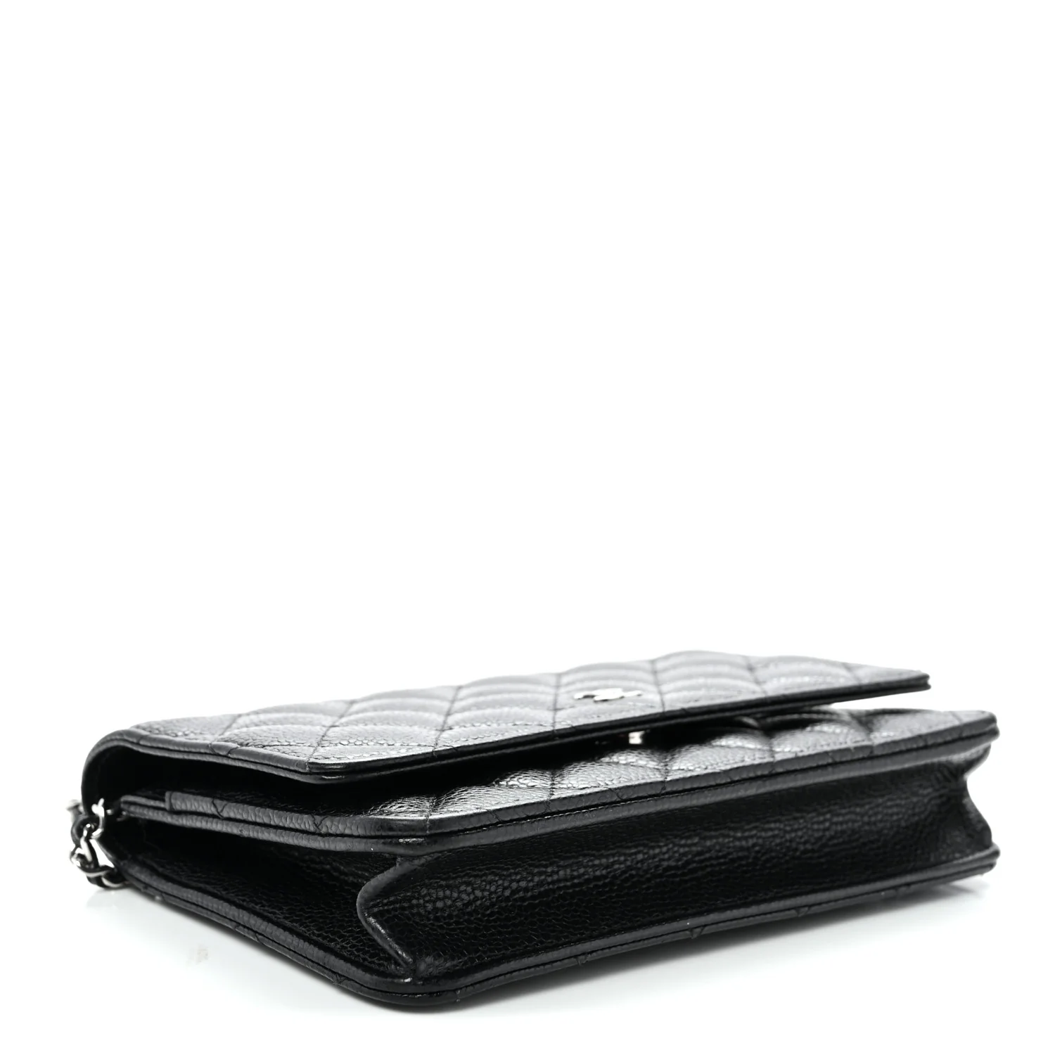 Caviar Quilted Wallet on Chain WOC Black