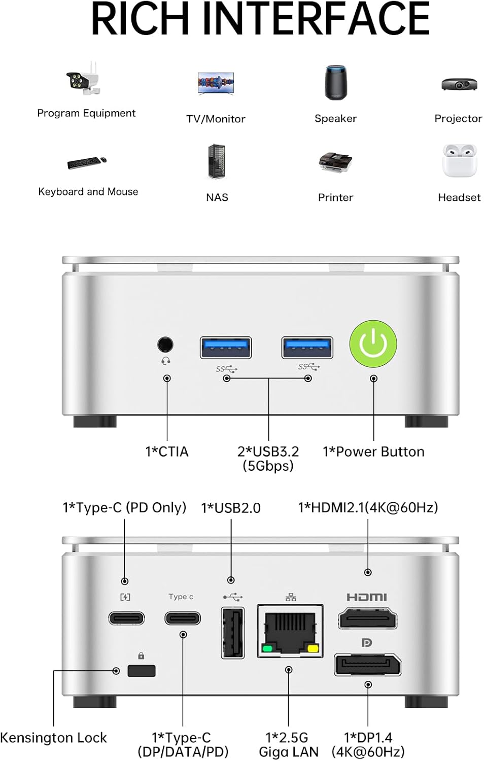 GMKtec Mini PC Ryzen 5 3500U 1TB NVMe SSD 16GB DDR4 2.5GbE NIC LAN Office Home Desktop Computers  HTPC Proxmox  HDMI 2.1  USB-C  DP Triple 4K Display Nucbox G10