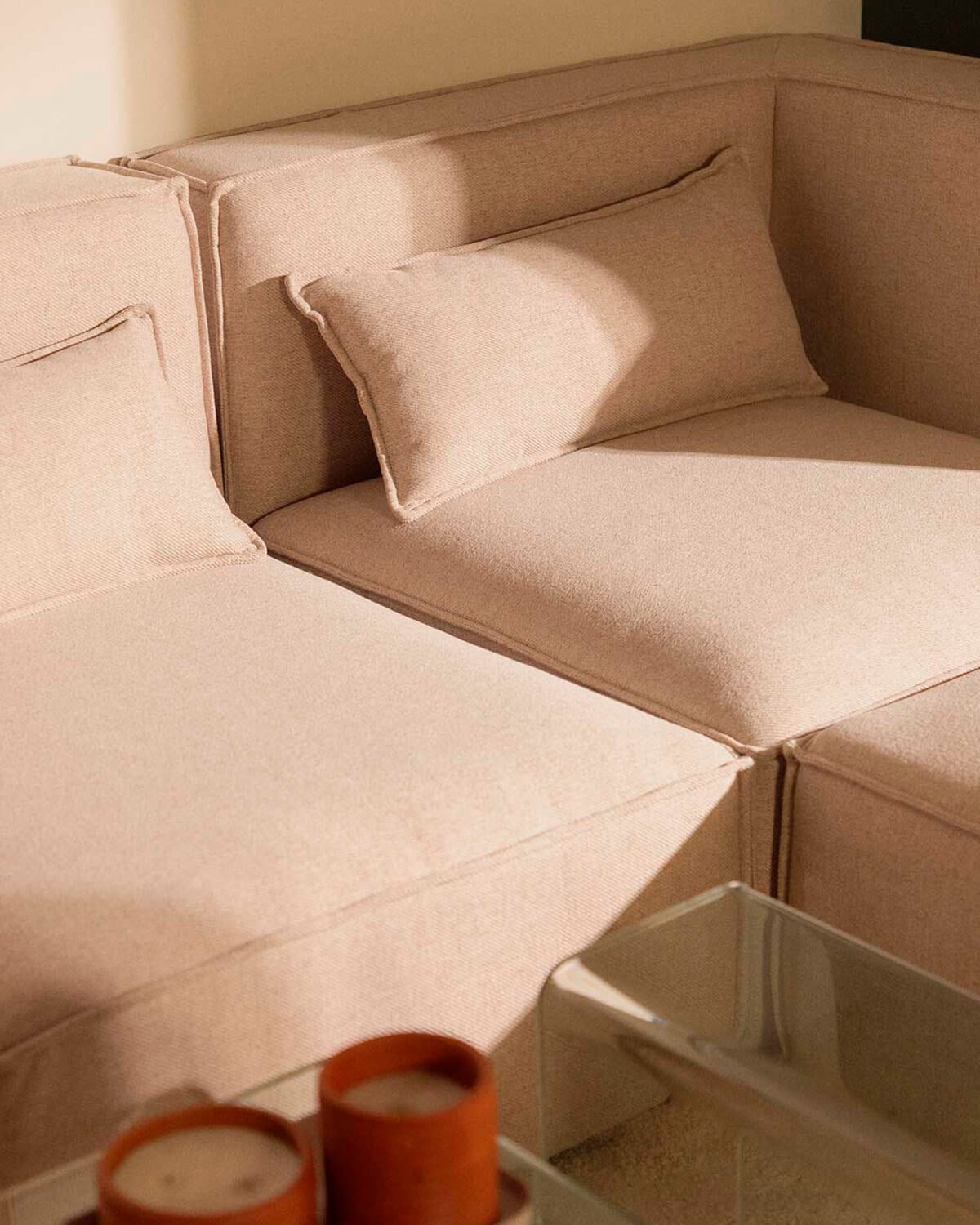 Kilhe Tela - Sofá Modular de 4 Piezas con 2 Sillones Esquineros de Tela Kilhe
