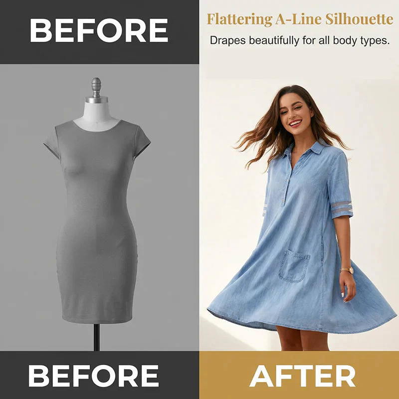 Robe décontractée à manches courtes avec détails en maille