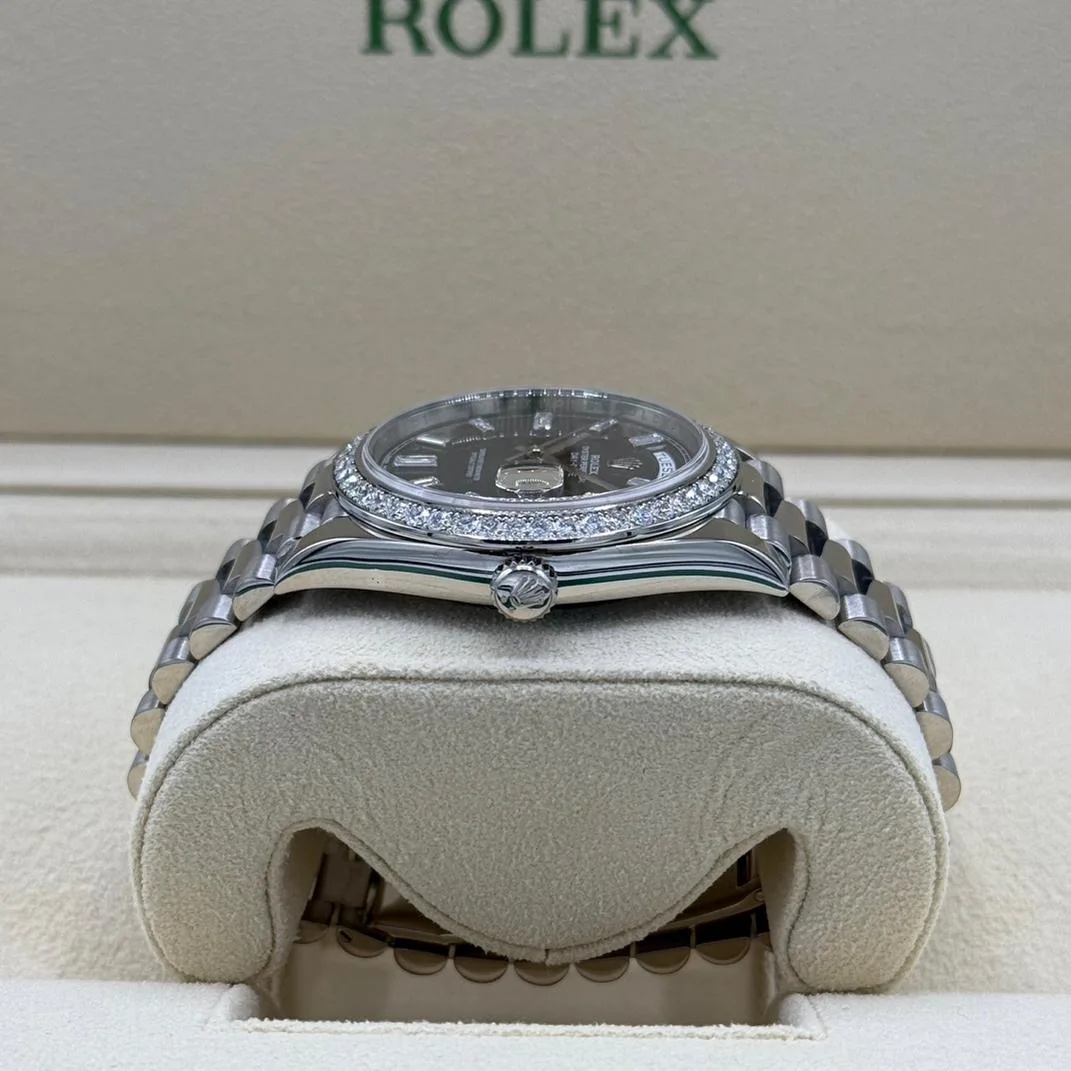 [Super Clone]RLX  Day-Date 40mm 228349RBR-0003 Bright Black Dial President Bracelet
