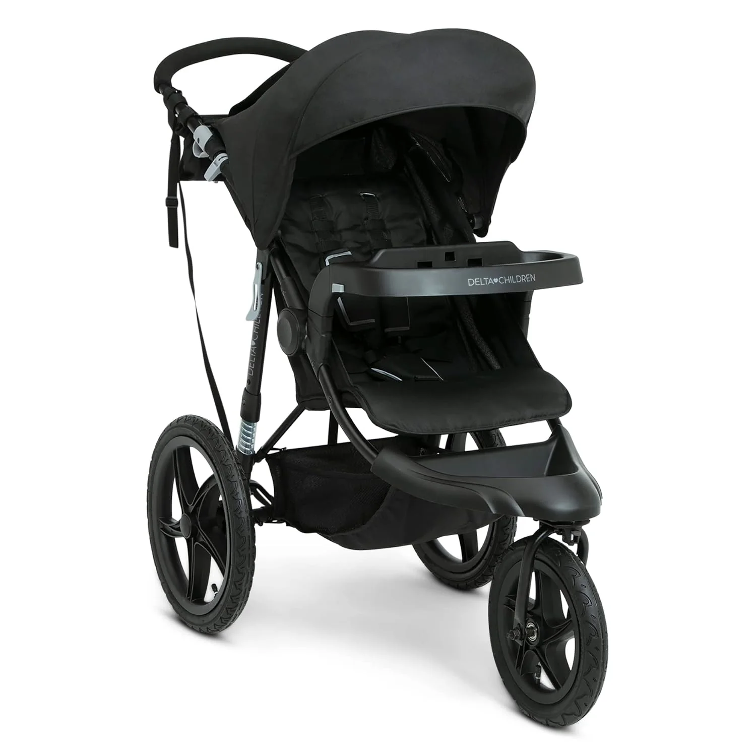 Poussette de jogging Delta Children Apollo avec châssis amortisseur et grande capote inclinable