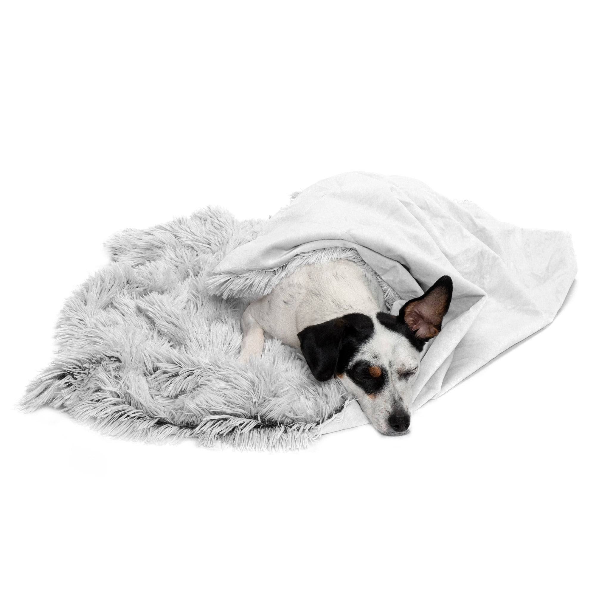 FurHaven Long Fur & Velvet Pet Blanket Mist Gray / Medium