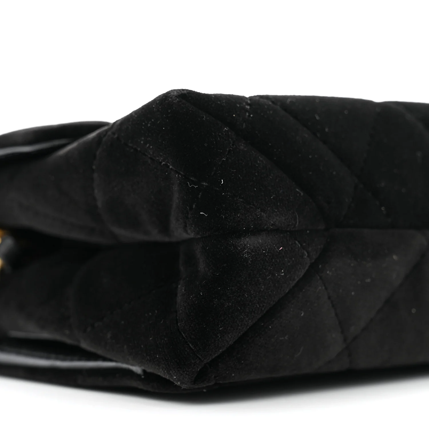 Velvet Strass Diamond Lock Flap Black