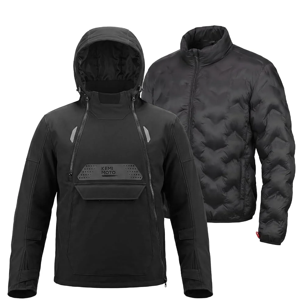 KEMIMOTO Winter 3-in-1 Motorcycle Jacket for Men with Detachable Liner