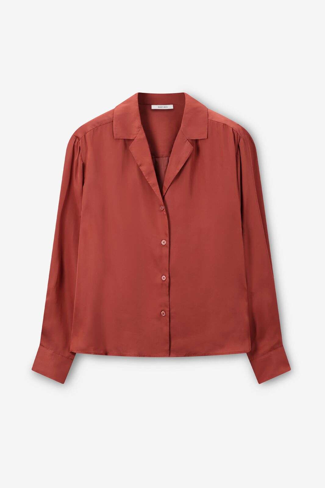 Rode blouse met reverskraag