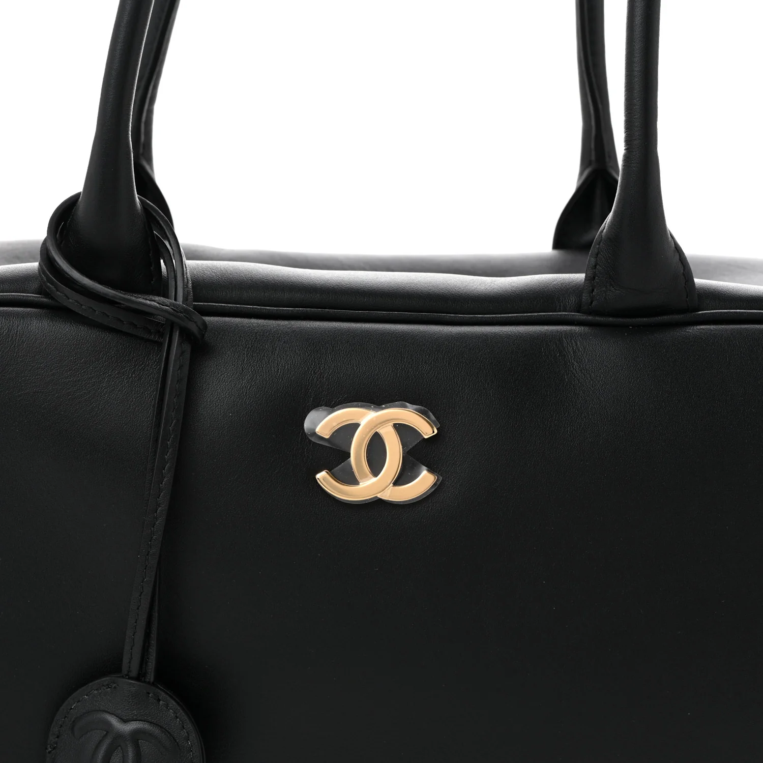 Calfskin Large Perfect Bowling Bag Black