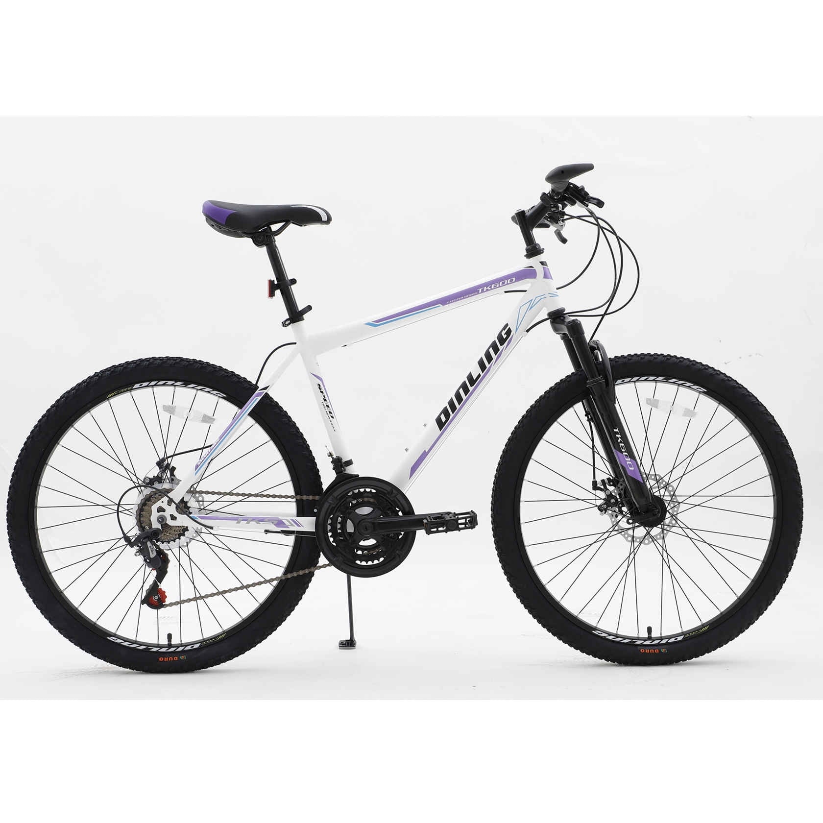 Dinling Adult Mountain Bike, 26 inch Wheels 21 Speed Mountain-Bicycles for Men and Women Purple
