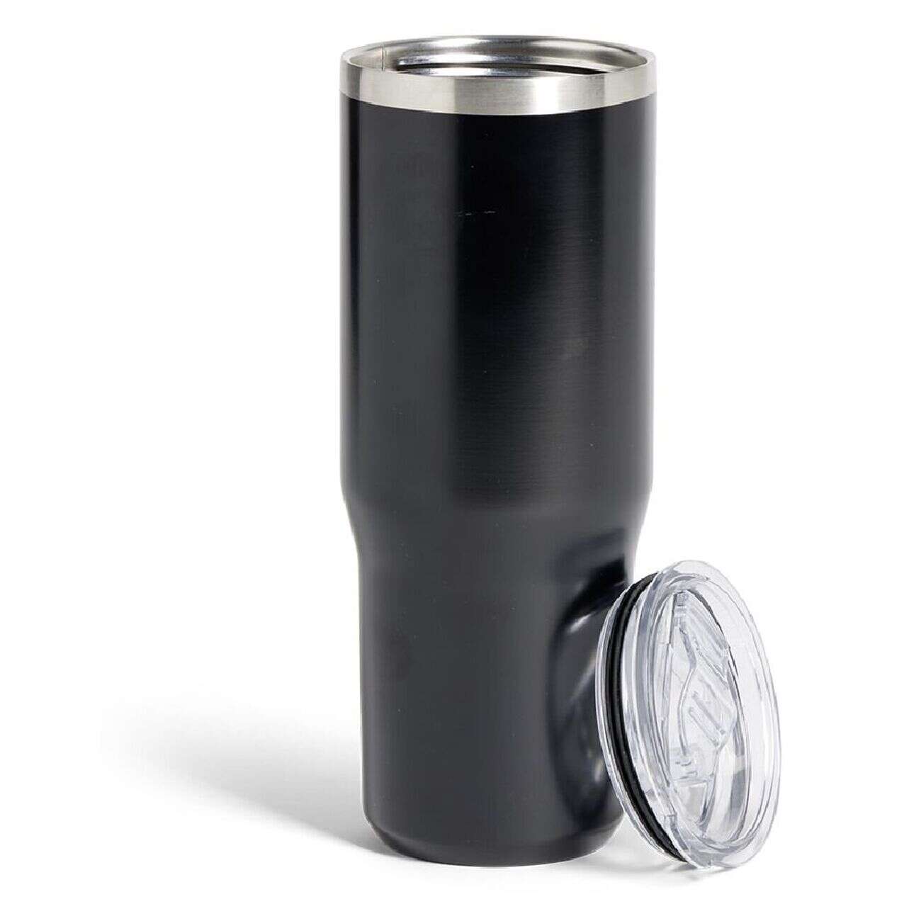 Mug isotherme 890ml inox noir avec paille