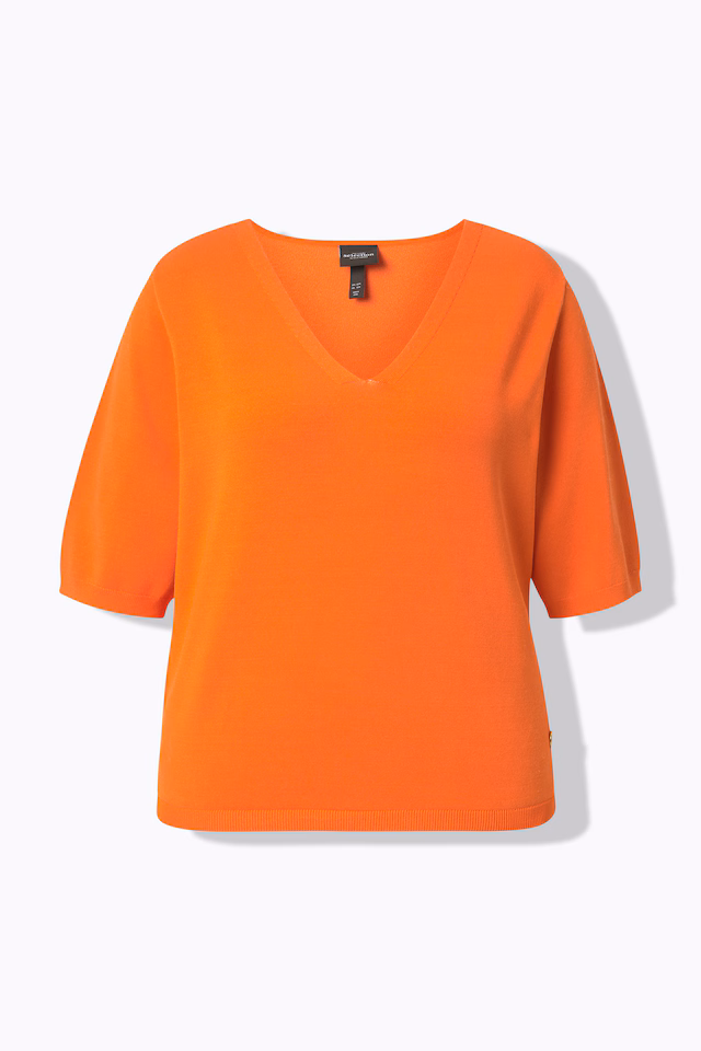 Short Sleeve V-Neck Sweater